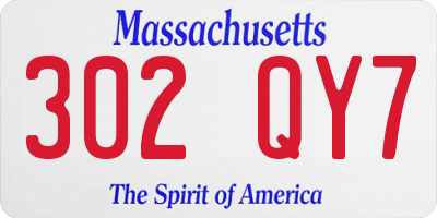 MA license plate 302QY7