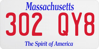 MA license plate 302QY8