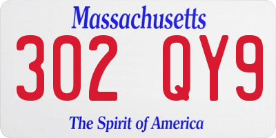 MA license plate 302QY9