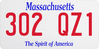 MA license plate 302QZ1