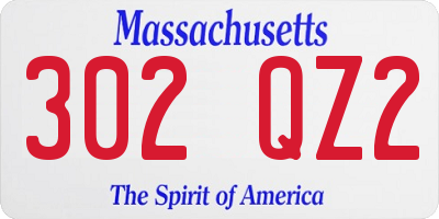 MA license plate 302QZ2