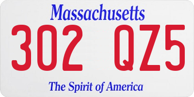 MA license plate 302QZ5