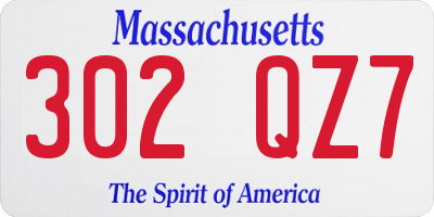 MA license plate 302QZ7