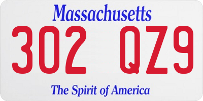 MA license plate 302QZ9