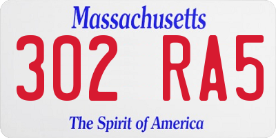 MA license plate 302RA5