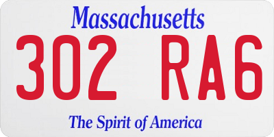 MA license plate 302RA6