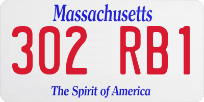 MA license plate 302RB1