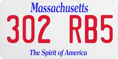 MA license plate 302RB5