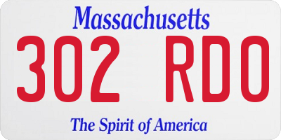 MA license plate 302RD0