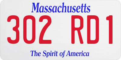 MA license plate 302RD1