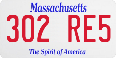 MA license plate 302RE5
