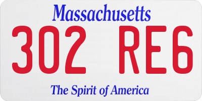 MA license plate 302RE6