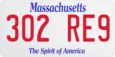 MA license plate 302RE9