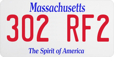 MA license plate 302RF2