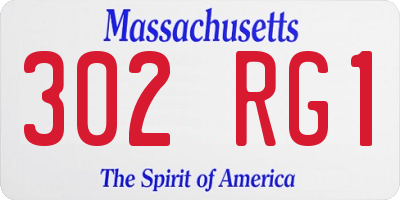 MA license plate 302RG1
