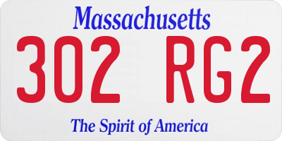 MA license plate 302RG2