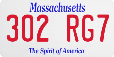 MA license plate 302RG7