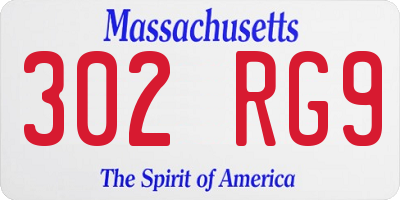 MA license plate 302RG9