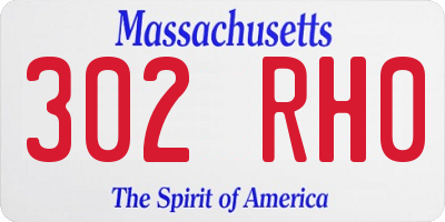 MA license plate 302RH0