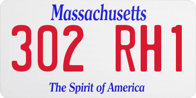 MA license plate 302RH1