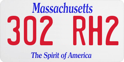 MA license plate 302RH2