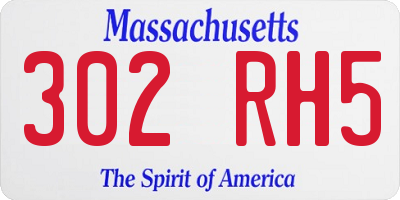 MA license plate 302RH5