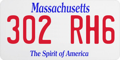 MA license plate 302RH6