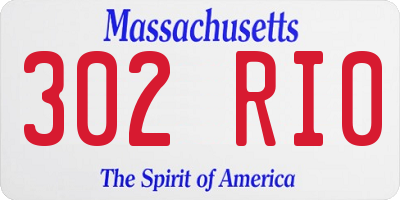 MA license plate 302RI0