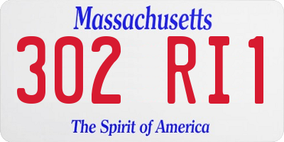 MA license plate 302RI1