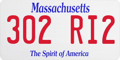 MA license plate 302RI2