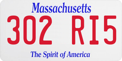 MA license plate 302RI5