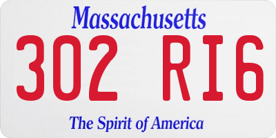 MA license plate 302RI6
