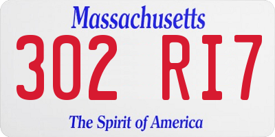 MA license plate 302RI7