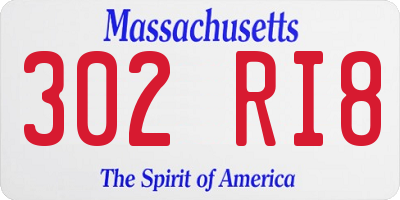 MA license plate 302RI8