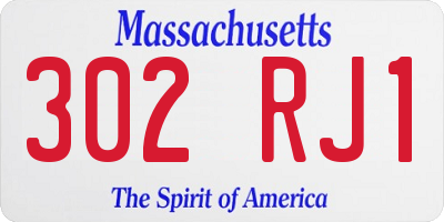 MA license plate 302RJ1