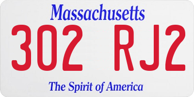 MA license plate 302RJ2