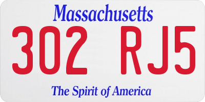 MA license plate 302RJ5