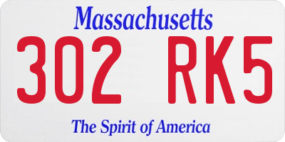MA license plate 302RK5