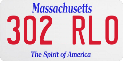 MA license plate 302RL0