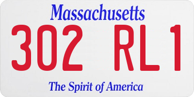 MA license plate 302RL1