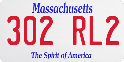 MA license plate 302RL2