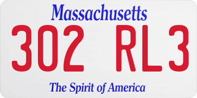 MA license plate 302RL3
