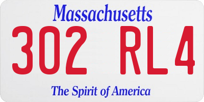 MA license plate 302RL4
