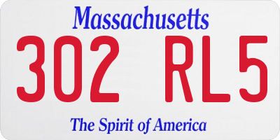 MA license plate 302RL5