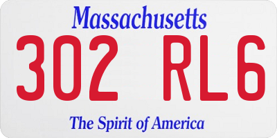 MA license plate 302RL6