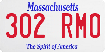 MA license plate 302RM0