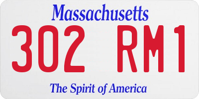 MA license plate 302RM1