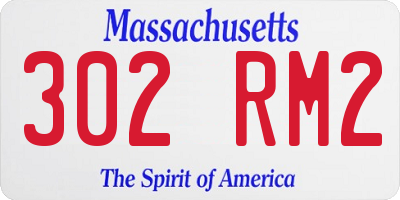 MA license plate 302RM2