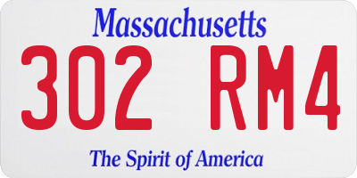 MA license plate 302RM4