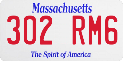 MA license plate 302RM6